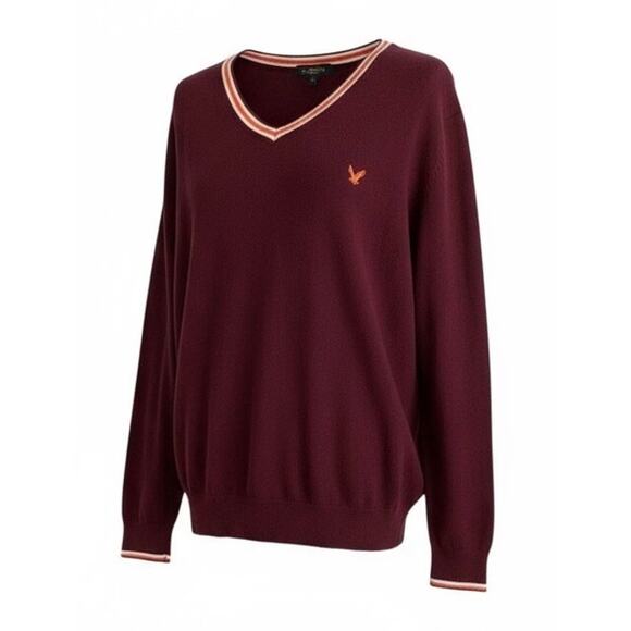 Y2K American Eagle Varsity Sweater Mens XL Oversized Knit Logo Academia Preppy - Picture 1 of 10